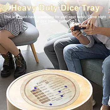 Деревянный поднос для игральных костей Farkle с игральными костями 7/12/14 дюймов, подставка для подсчета очков Farkle, игровой набор с правилами для игрового вечера, семейного сбора S