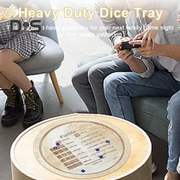 Деревянный поднос для игральных костей Farkle с игральными костями 7/12/14 дюймов, подставка для подсчета очков Farkle, игровой набор с правилами для игрового вечера, семейного сбора S