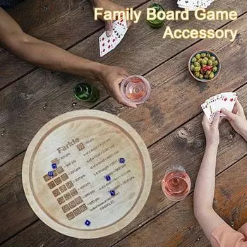Деревянный поднос для игральных костей Farkle с игральными костями 7/12/14 дюймов, подставка для подсчета очков Farkle, игровой набор с правилами для игрового вечера, семейного сбора S