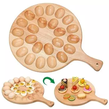 Деревянный поднос для яиц с пряностями Деревянный поднос Креативный разделенный держатель для яиц Поднос для яиц One Size коричневый