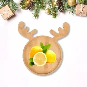 Деревянный поднос для рождественской елки, мультяшная шляпа, форма лося, деревенский декор для фермерского дома, многофункциональный ювелирный аксессуар для закусок, держатель для сервировочной тарелки с фруктами Christmas