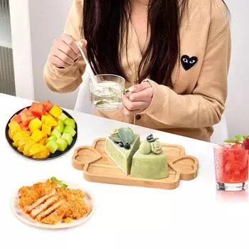 Деревянный поднос для сервировки, хранения чашек для чая, закусок, фруктов, легкая доска для колбасных изделий для домашнего офиса, отеля