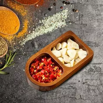 Деревянный поднос для закусок Деревянные тарелки для закусок Закуски Фруктовые конфеты Элегантный деревянный поднос с разделителями для закусок для фруктов China