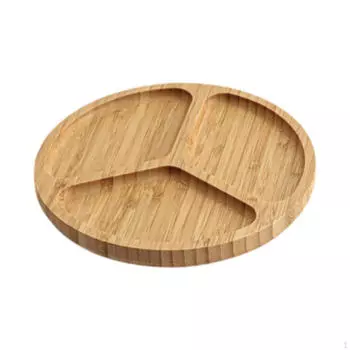 Деревянный поднос для закусок, домашний декор, 3 отделения, столовая посуда, разделенная тарелка для