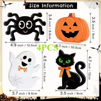 Деревянный поднос на Хэллоуин трехмерное украшение праздничное украшение листинг креативный милый призрак настольное украшение деревянное украшение See details for size