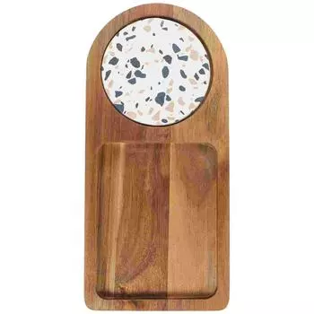 Деревянный поднос Поднос для сервировки японской еды Деревянная десертная тарелка Поднос для хлеба Креативная подставка для чая и торта Практичные миски коричневый