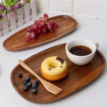 Деревянный поднос, универсальный деревенский деревянный сервировочный поднос, центральная часть стола, тарелка с фруктами для украшения дома, фермерского дома