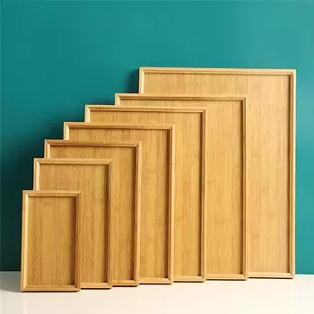 Деревянный поднос, высококачественный прямоугольный поднос из цельного дерева для чая, фруктов, закусок, настольный поднос для хранения, бытовая маленькая чайная чашка, прямоугольный поднос из бамбука