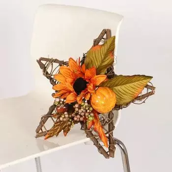 Деревянный Подсолнух Осенний Цвет Подсолнух Тыква Осенний Цвет Украшение Подсолнух Тыква Украшение Настенное Крепление B