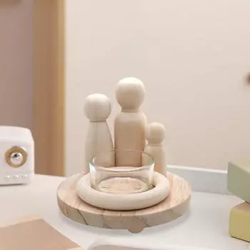 Деревянный подсвечник, подставка для семейного костра, портативный подсвечник ручной работы в деревенском стиле