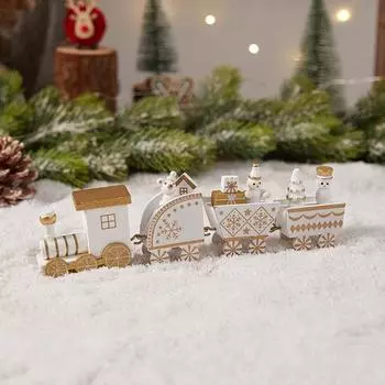 Деревянный поезд Yousheng, рождественский мини-поезд, настольное украшение, простая сборка, игрушечный поезд, центральный элемент для домашнего стола, каминная полка, декор
