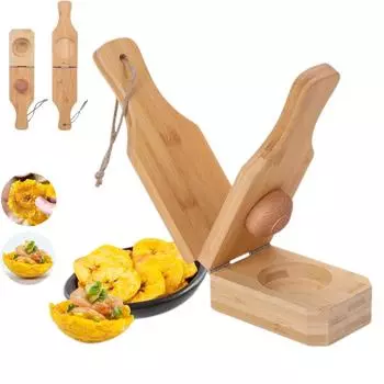 Деревянный пресс для бананов 2 в 1 для чипсов Tostones CupsЛегкое хранение Деревянный пресс. Идеально подходит для бананов One Size