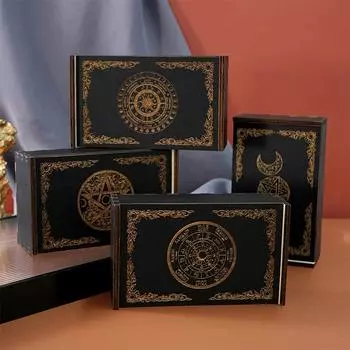 Деревянный прямоугольный органайзер, коробка для хранения игральных карт, футляр для денег, монет, футляр для ключей, конфет, бизнес-коробка для хранения карт Таро E