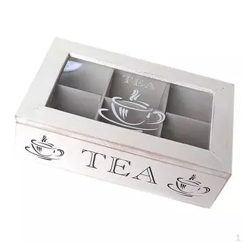 Деревянный ящик для хранения с 6 отделениями, контейнер для ювелирных изделий, настольный органайзер с крышкой - белый