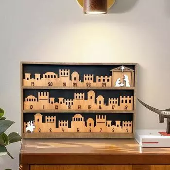 Деревянный рождественский адвент-календарь 2024 года Рождественский обратный отсчет знак Иисус религиозный праздник декор Христос
