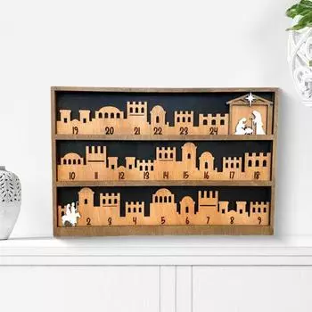 Деревянный рождественский адвент-календарь 2024 года Рождественский обратный отсчет знак Иисус религиозный праздник декор S