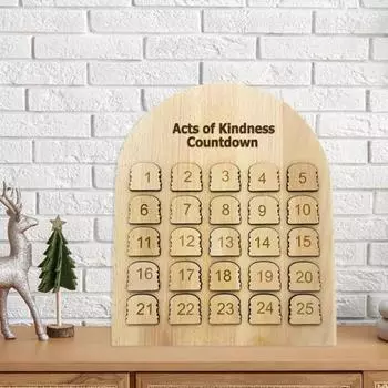 Деревянный рождественский адвент-календарь 25 дней добрых дел календарь обратного отсчета деревенский праздник