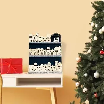 Деревянный рождественский адвент-календарь рождение Иисуса 24 дня обратный отсчет календарных дней