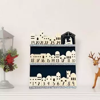 Деревянный Рождественский Адвент-календарь Рождение Иисуса 24 дня Календарь обратного отсчета дней до