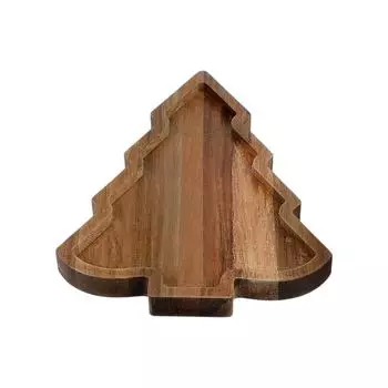 Деревянный Рождественский Поднос, Тарелка в виде Лося, Рождественской Елки, Рождественской Шапки, Поднос из Массива Дерева, Фруктовая Десертная Тарелка. One Size