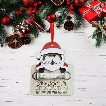 Деревянный рождественский зажим для денег, стиль Санта-Клауса, подвесной кошелек, создающий атмосферу, украшение кошелька на праздничную тематику A