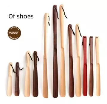 «Деревянный рожок для обуви с длинной ручкой — японский черный орех и бук»