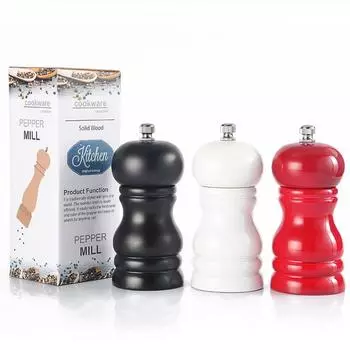 Деревянный ручной набор для соли и перца, деревянный шейкер, деревянная мельница для специй