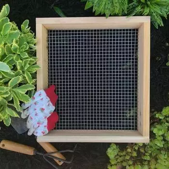 Деревянный садовый сито для почвы, прямоугольный фильтр для почвы, камень, грязь, гравий, компост