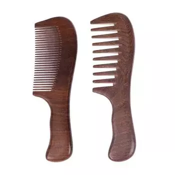Деревянный салонный аромат на талии, антистатический длинный широкий зубчатый гребень для волос из сандалового дерева
