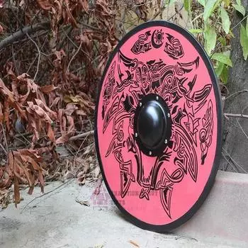 Деревянный щит 60,96 см Средневековый щит Тяжелый металлический щит викинга