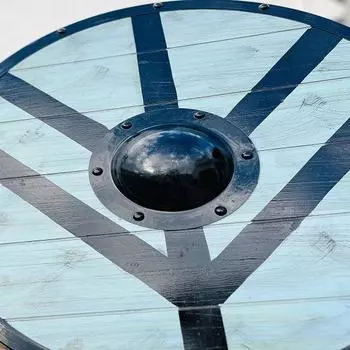 Деревянный щит викингов - Щит викингов Рагнара Косплей Щит - Щит, готовый к битве Деревянный щит