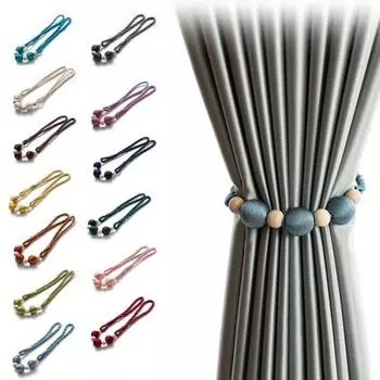 Деревянный шар без удара, магнитный занавес, подхват, веревка, пряжка, держатель, ремень, декор