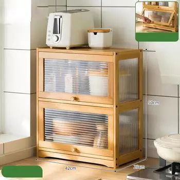 Деревянный шкаф для ванной комнаты, столешница для кухни с 2 дверцами-окнами, многоцелевое хранилище для банок со специями, туалетный столик, косметические принадлежности