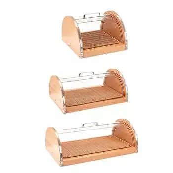 Деревянный шкаф-витрина для кухни, контейнер для хранения, поднос для торта, акриловая тарелка для демонстрации фруктов и десертов для стола, кафе, кухонной стойки S