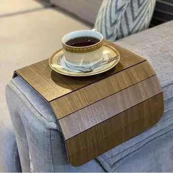 Деревянный складной боковой столик на краю дивана, портативный поднос для дивана, журнальный столик