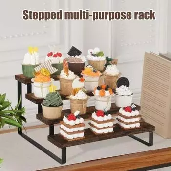 Деревянный стеллаж для хранения, 4-х уровневый, демонстрационный стенд, прочный, несущий, простой в установке, парфюм