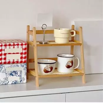 Деревянный стеллаж для хранения вещей. Гладкие края без заусенцев. Двухслойная конструкция. Прочная треугольная структура.