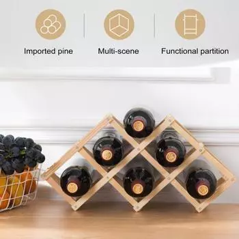 Деревянный стеллаж для хранения вина, дизайн в форме пчелы, сборка не требуется, горизонтальное размещение бутылок, влажный 3pcs