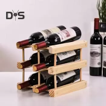 Деревянный стеллаж для вина, модульные стеллажи для хранения вина, сборка своими руками, держатель для винных бутылок, экономящий место, столешница для горизонтального хранения вина на 12 бутылок
