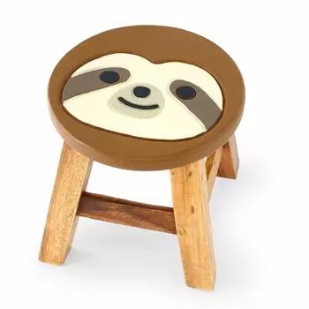 Деревянный стул Sloth Round Stool Brown Tomo.cop Гавайский/Натуральный/Курортный (Лень) коричневый