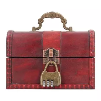Деревянный сундук с сокровищами, антикварный декоративный винтажный футляр для ювелирных изделий, шкатулка для безделушек с замком для Pearl Co