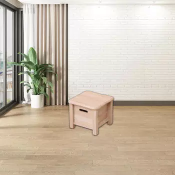 Деревянный табурет для хранения вещей, небольшой переносной, экономящий место, с ящиком для смены обуви 30cmx30cmx30cm_Wood