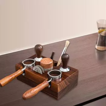Деревянный тампер для кофе, основание, держатель для тампера, коврик для эспрессо, нескользящий для прилавков, магазин, столешница, инструмент для кофе-бариста Light Grey