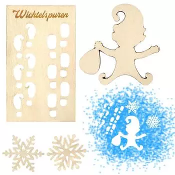 Деревянный трафарет гнома, шаблон следов, шаблон следов гнома-эльфа, рождественский кулон в виде эльфа, рождественский декор для окон и пола CHINA