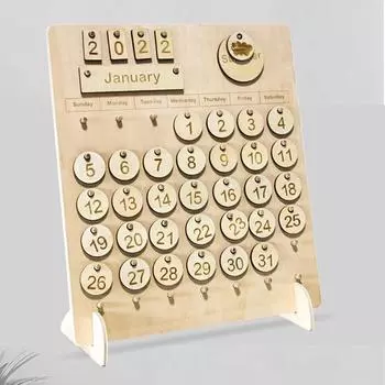 Деревянный Веселый Креативный Календарь Детские Развивающие Игрушки Монтессори Раннее Развитие Обучение Просвещение Когнитивные Учебные Пособия
