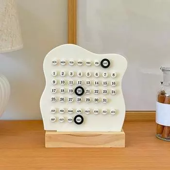 Деревянный вечный календарь, настольный акриловый календарь, подставка для недели, месяца, дня, декор стола для домашнего офиса, магазина, бара чёрный