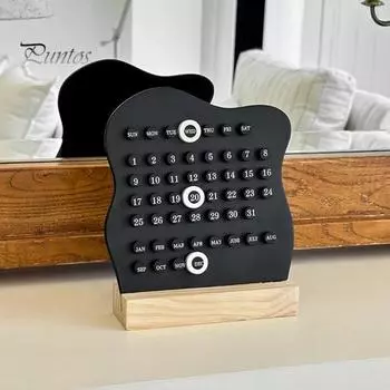 Деревянный вечный календарь, настольный акриловый календарь, подставка для недели, месяца, дня, декор стола для домашнего офиса, магазина, бара белый