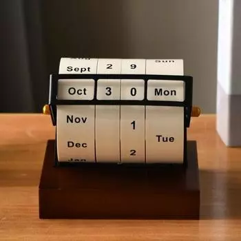 Деревянный вечный календарь Yousheng, настольный календарь на 2025 год, ручной колесный календарь, многофункциональное настольное украшение для домашнего офиса, школы Sets