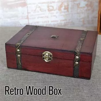 Деревянный винтажный сундук для хранения монет и ювелирных изделий с замком, пиратские подарочные коробки, органайзер, контейнер, декоративный подарок