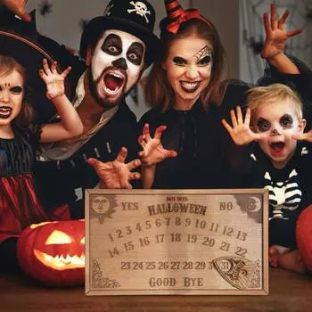 Деревянный висячий знак обратного отсчета на Хэллоуин One Size